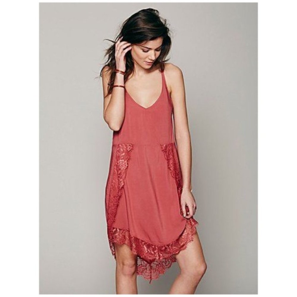 Intimately Free People Coral/Rose Slip Dress